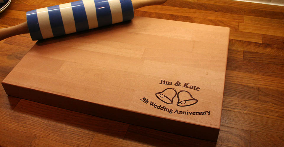personalised engraving of a chopping board