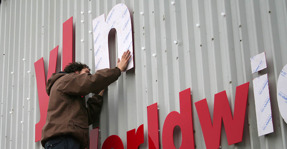 Installing an architectural sign